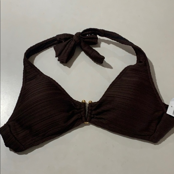 NWT Lauren Ralph Lauren‎ Solid Brown Bikini Top - Picture 1 of 7